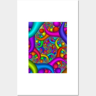 Infinite Coloured Orbs Spiral Abstract Pattern Posters and Art